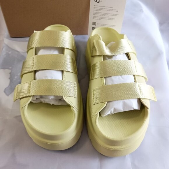 UGG Goldenglow Slide Platform Sandals NIB Women’s 10 Golden Apple - Picture 7 of 11